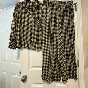 WeWoreWhat Black and Cream Checkered Set